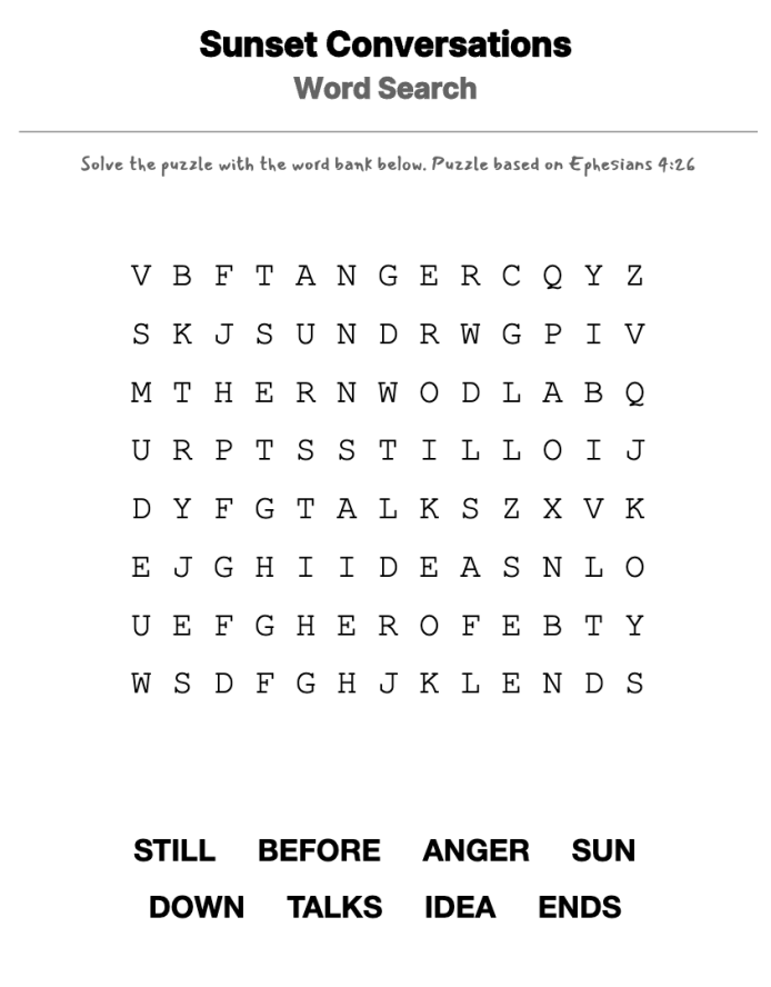 Anger Scars word-search